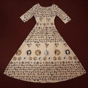 Vintage 70s/80s Novelty Print Coin Dress